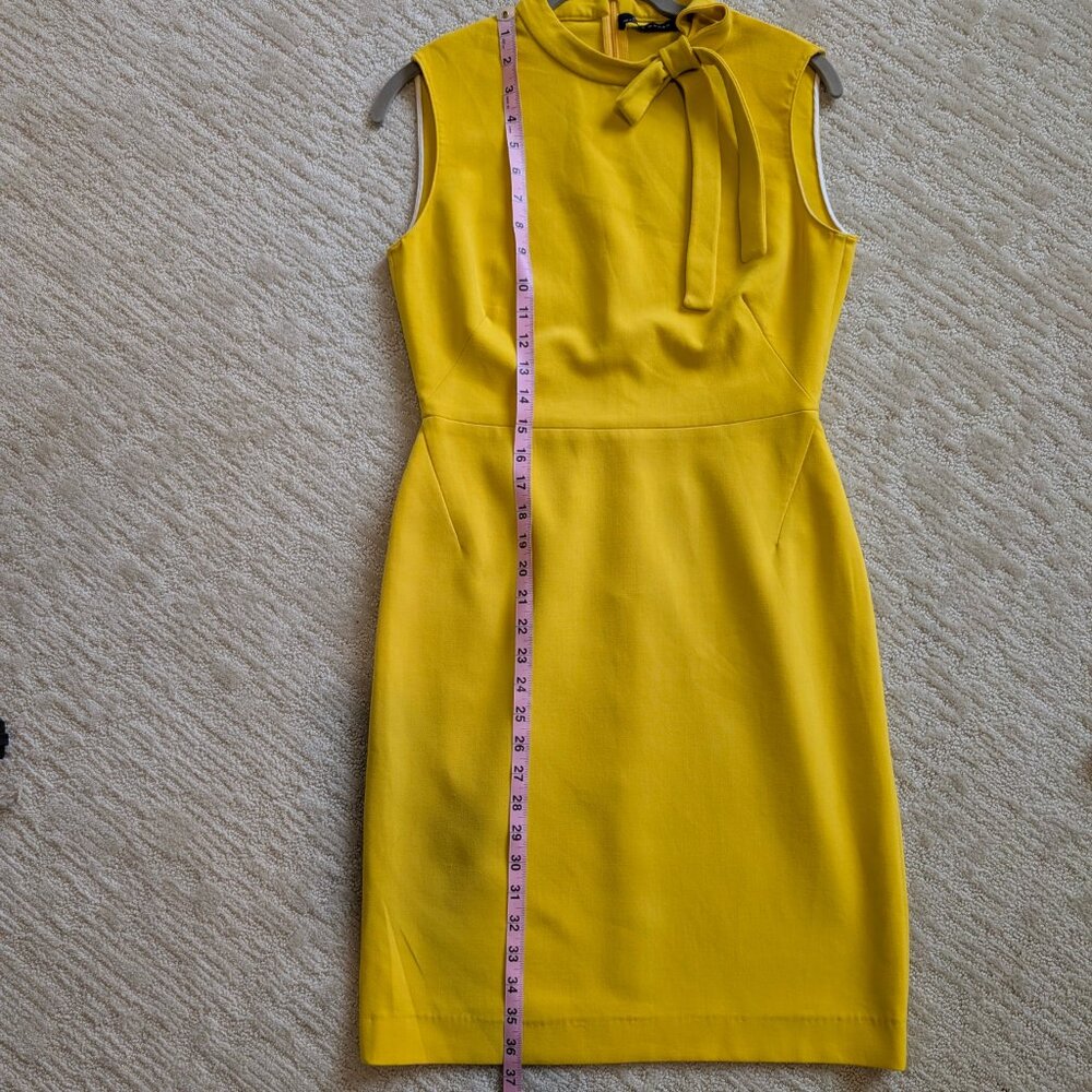 Zara Mustard Bow-Neck Sleeveless Midi Dress - Picture 10 of 10